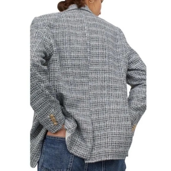 H&M Boucle Single Breasted Plaid Blazer - Picture 2 of 9